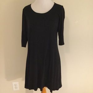Eileen Fisher 100% silk black dress small